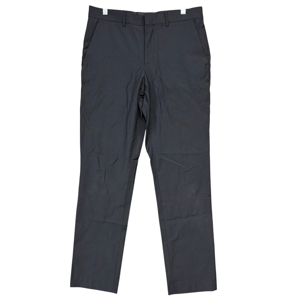 Express Mens Pants Black Wool Blend Lined Performance Slim Fit Stretch 30x32